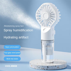 Humidification par pulvérisation à forte puissance, petit ventilateur à brume, chargement USB, ventilateur portable, ventilateur glacé et rafraîchissant, supplément d'eau