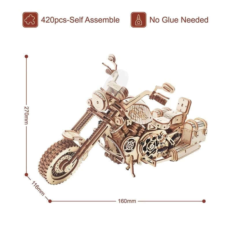 Robotime Rokr Cruiser moto bricolage modèle en bois 420 pièces blocs de construction Kits jouets drôles cadeaux pour enfants adultes livraison directe