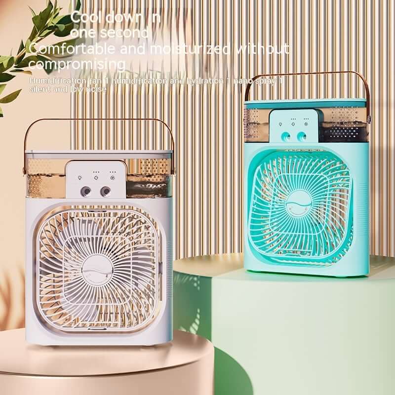 Humidificateur d'air 3 en 1, nouvelle Version de charge, ventilateur de refroidissement, veilleuse LED, Humidification par brouillard d'eau, ventilateur électrique par pulvérisation