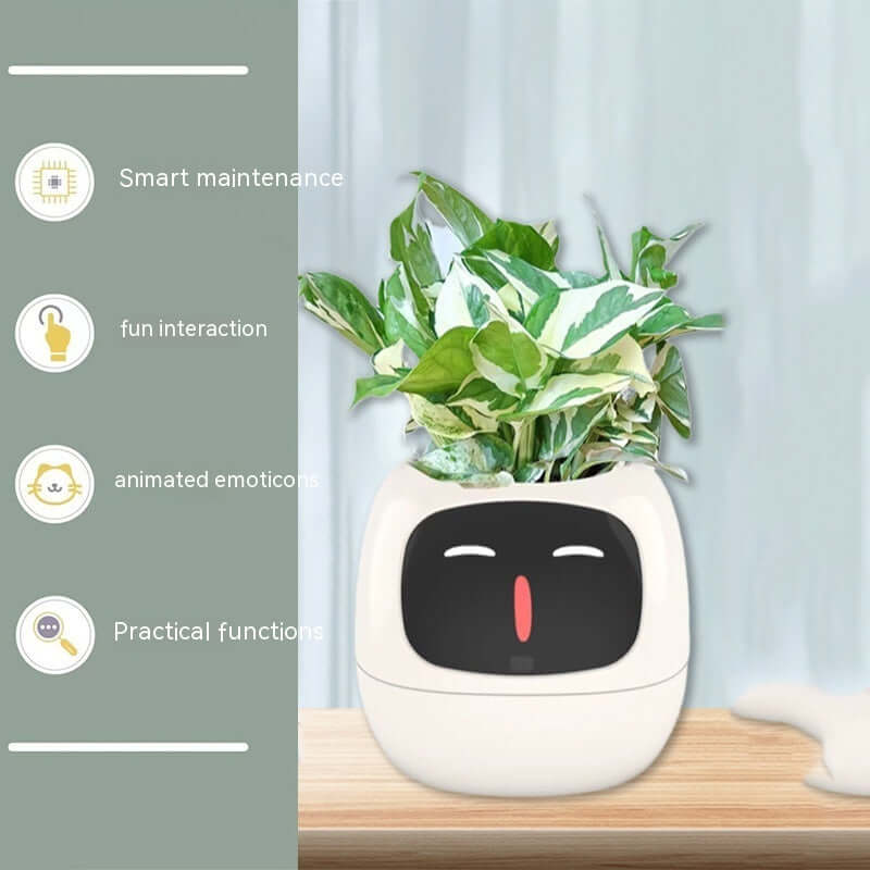 Smart Planter Endloser Spaß Über 49 ausdrucksstarke Ausdrücke 7 intelligente Sensoren und KI-Chips machen das Pflanzenaufziehen einfach und unterhaltsam