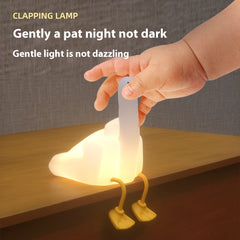 Amazon grenzüberschreitendes kreatives Geschenk Mittelfinger-Ente Kleine Nachtlampe Wiederaufladbares dimmbares Vinyl-Nachtlicht mit kleiner Ente