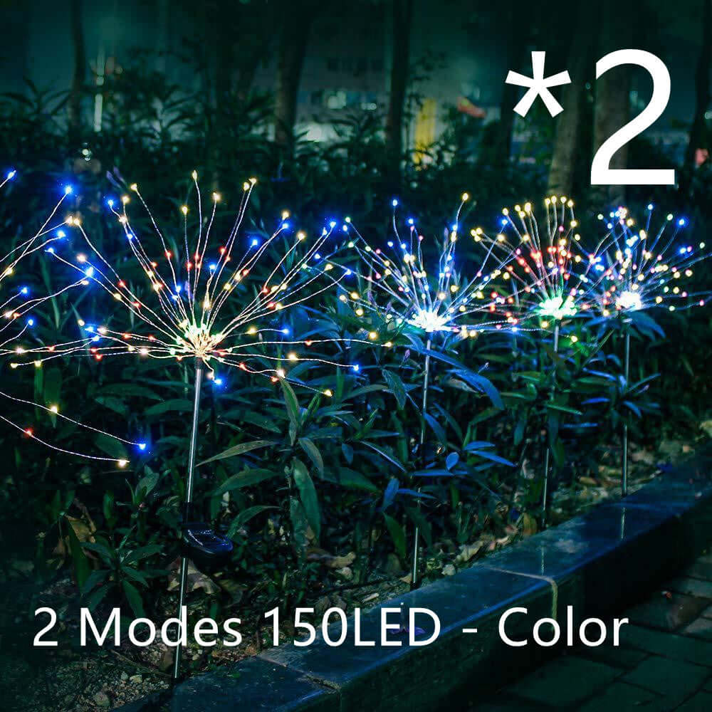 Neue Boden Stecker Solar Feuerwerk Licht LED Lichterkette Kupfer Draht Outdoor Garten Dekoration Stern Lichter Weihnachten Lichter