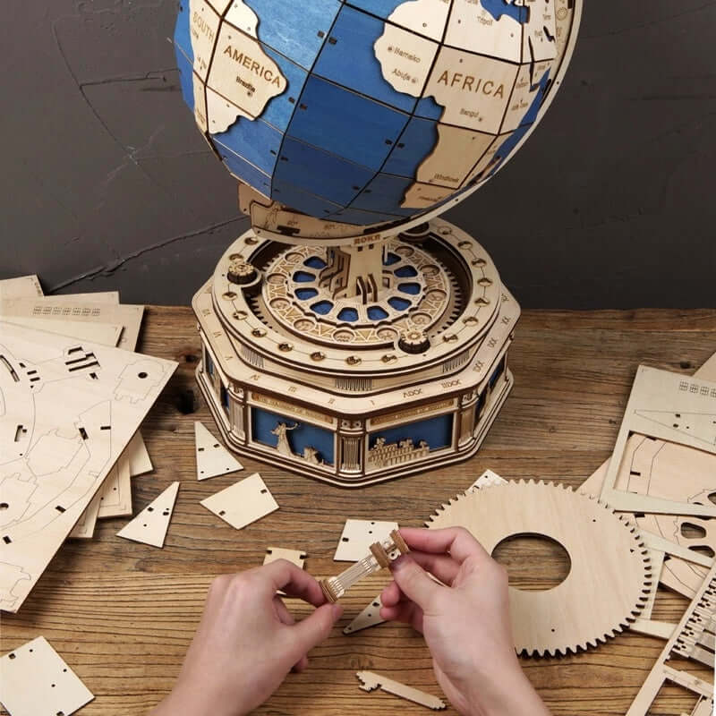 Robotime Globus Erde 567 stücke 3D Holz Puzzle Spiele Ozean Karte Ball Montieren Modell Spielzeug Xms Geschenk für Kinder Jungen Dropshipping