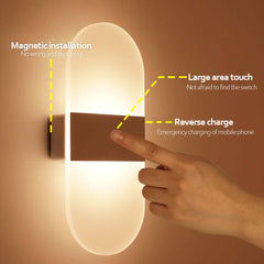 Lampe murale avec capteur de mouvement, Rechargeable par USB, luminaire décoratif d'intérieur, idéal pour une chambre à coucher, un couloir, des escaliers