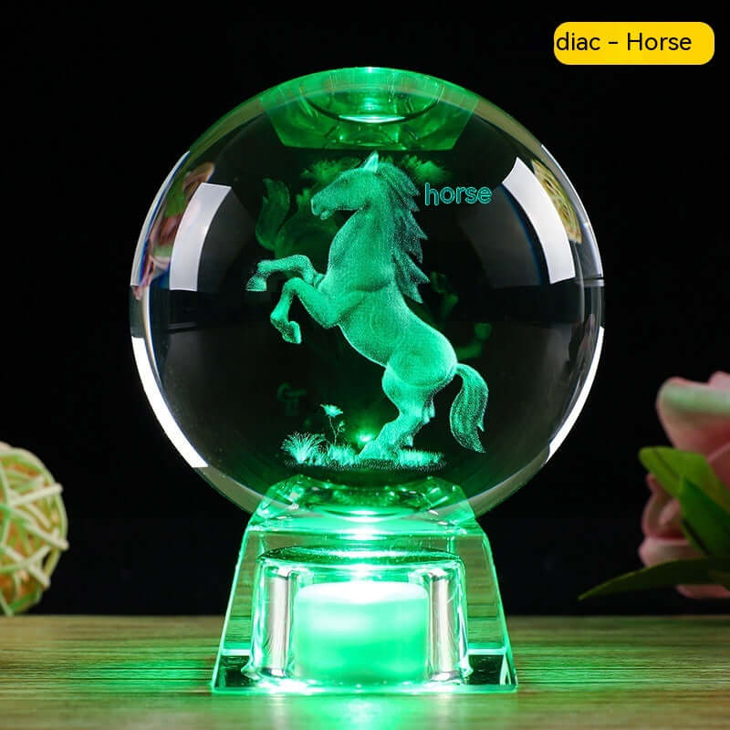 Crystal Ball Zodiac Decorative Crafts Luminous Ornaments