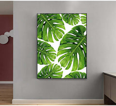 Peinture sur toile de plantes vertes, décoration d'intérieur