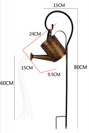 Arrosoir enchanté, arrosoir solaire d'extérieur, lampe d'ornement, lumière artistique de jardin, décoration en fer ajouré, lumières LED pour douche