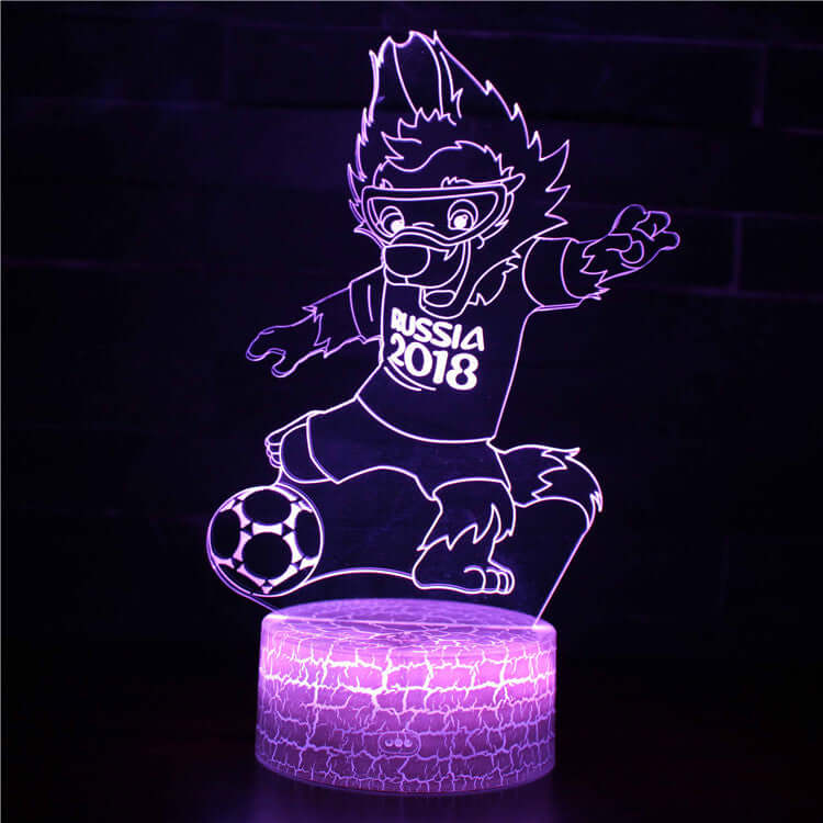 Petite lampe de nuit Led, joueur de Football, lumière d'ambiance tactile colorée