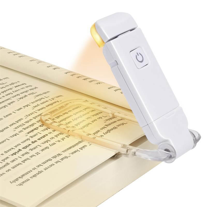 Lampe de lecture LED rechargeable par USB, luminosité réglable, protection des yeux, clip, lampe de lecture portable, marque-page