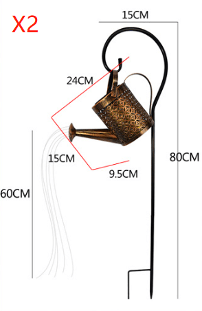 Verzauberte Gießkanne Outdoor Solar Gießkanne Ornament Lampe Garten Kunst Licht Dekoration Hohl-out Eisen Dusche LED Lichter