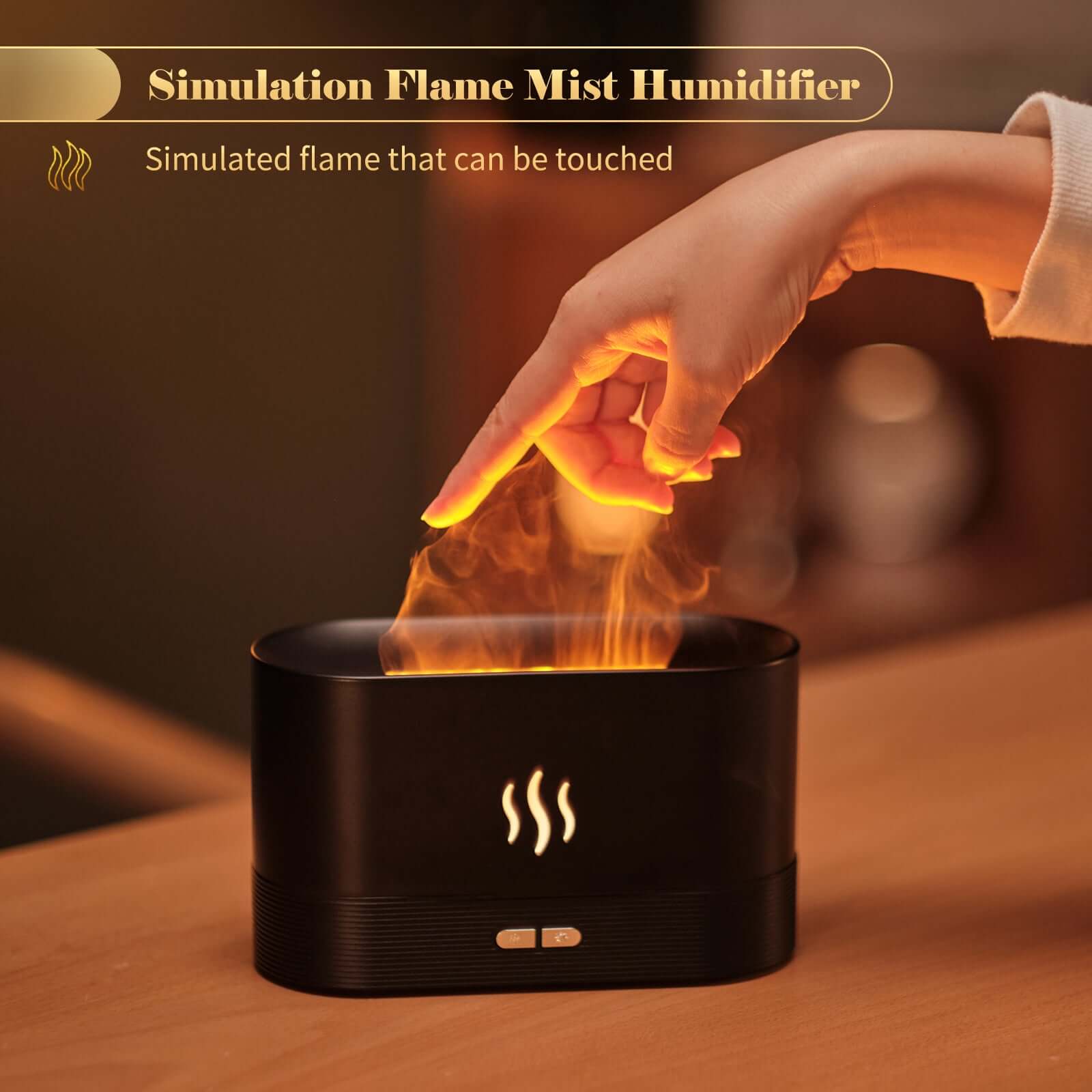 Aromadiffusor mit Flammenlicht, Nebel, Luftbefeuchter, Aromatherapie-Diffusor mit wasserlosem Auto-Off-Schutz für Spa, Zuhause, Yoga, Büro