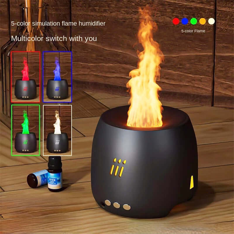 Flamme Aroma Diffusor Luftbefeuchter Ultraschall Cool Mist Maker Fogger Led Ätherisches Öl Flamme Lampe Difusor