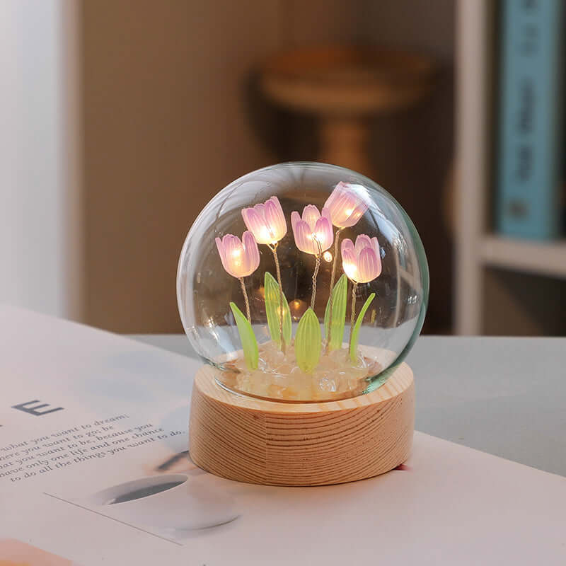 Künstliche Tulpe Blume Nachtlicht Ornamente handgemachte DIY Nachttisch Lampe LED Nacht Lampe Schlafzimmer Dekor Geburtstag Geschenke Tisch Lampe