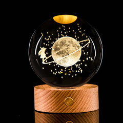 Boule de cristal de galaxie lumineuse, décoration, sculpture intérieure au Laser 3D