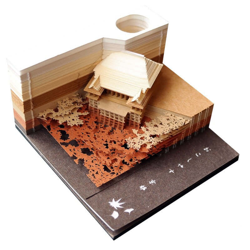 Baumhaus-Panorama-3D-Notizen, Papierschnitzerei, kreative Kalenderdekoration