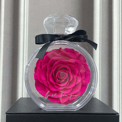 Natürliche ewige Blumenornamente, transparente Abdeckung, getrocknete Rose, Geschenkbox für Weihnachten, Neujahr, Valentinstag, Heimdekoration