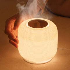 New USB Round Plain White Desktop Aromatherapy Machine Humidifier Creative LED Night Light