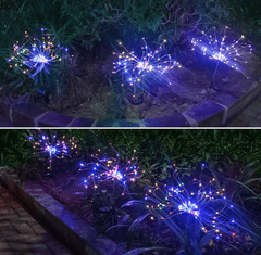 Neue Boden Stecker Solar Feuerwerk Licht LED Lichterkette Kupfer Draht Outdoor Garten Dekoration Stern Lichter Weihnachten Lichter