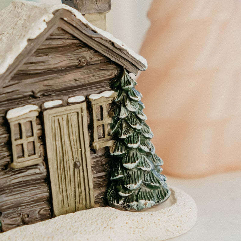 Brûleur d'encens rustique pour cabane en rondins, cheminée de noël, brûleur de cône d'encens, Table de statue en résine à collectionner