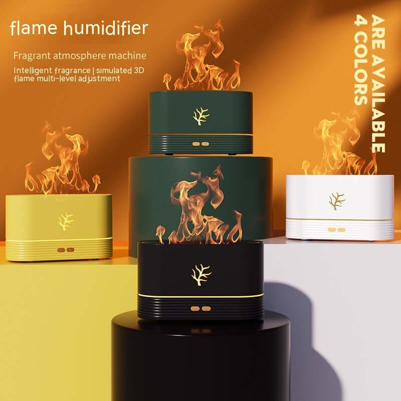 Humidificateur de flamme USB, minuterie intelligente, diffuseur d'arôme électrique, Simulation de feu, lampe de nuit, décoration de maison