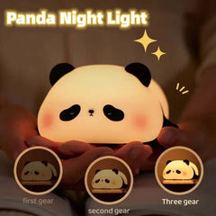 Panda veilleuses pour enfants mignon Animal Silicone synchronisation lampe Rechargeable dessin animé Panda chambre décoration enfants garçons filles cadeau