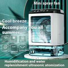 New Style Air Cooler Desktop Air Conditioner Fan Dual Spray Cooling Electric Fan Air Cooler USB Portable Refrigeration