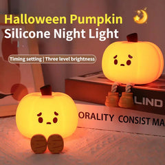 Wohnkultur Halloween Kürbis Nachtlicht Süße Weiche Silikon Lampe Touch Dimmbar Wiederaufladbare Nachttisch Dekor Licht Kinder Geschenke Halloween Dekorationen