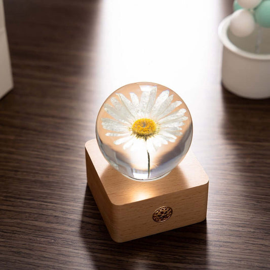 Modern Log Bottom Touch Small Night Lamp with Fragrant Flowers