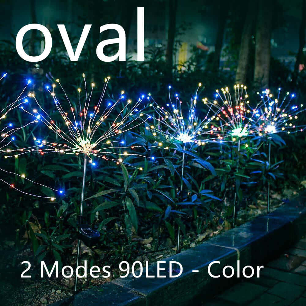 Nouvelle prise de terre feu d'artifice solaire éclairage LED chaîne fil de cuivre décoration de jardin extérieur étoiles lumières lumières de noël