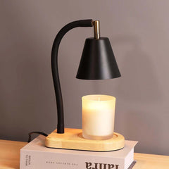 Lampe de fusion de cire d'aromathérapie à base de bois massif simple