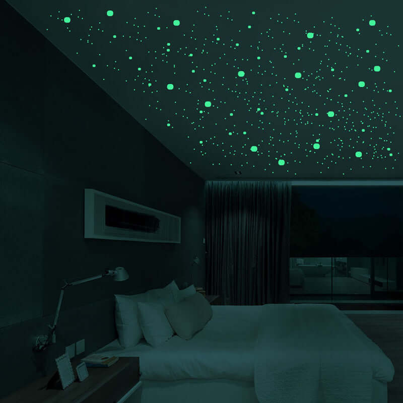 Fluorescent Dot and Star Luminous Wall Sticker for Cute and Stylish Decor