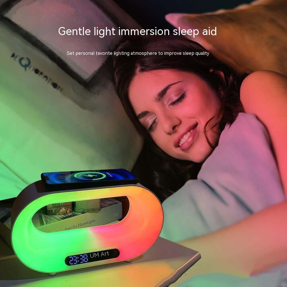 Horloge Bluetooth Chargeur sans fil Petite lampe de nuit