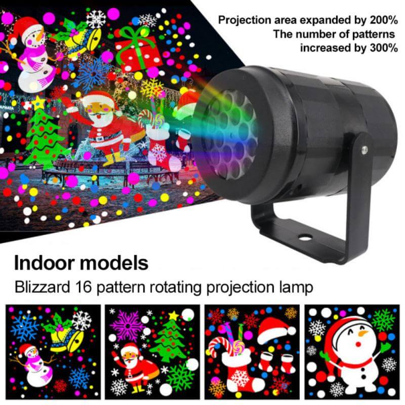 Christmas Party Lights Snowflake Projector Light Led Stage Light Rotating Xmas Pattern Outdoor Holiday Lighting Garden Christmas  Decor