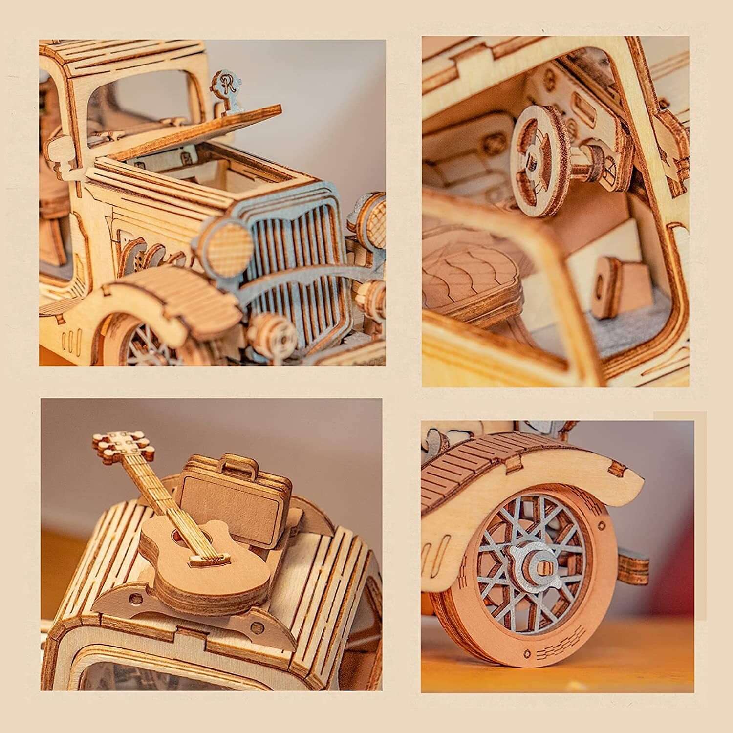 Robotime Rolife modèle de voiture Vintage 3D Puzzle en bois jouets pour enfants enfants