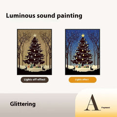 "2024 Luminous Bluetooth Speaker Christmas Tree - Desktop Ornament & Gift with Light and Shadow Art"