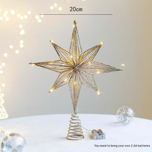 Christmas Tree Decoration Top Star Iron Luminous Tree