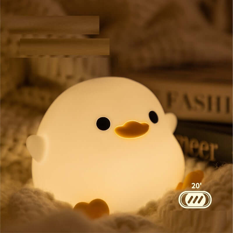 Doudou Ente Silikon Alarm Lampe Ambiente Licht Schlafzimmer Nachttisch Lampe USB Aufladen Mit Schlafen Nacht Licht