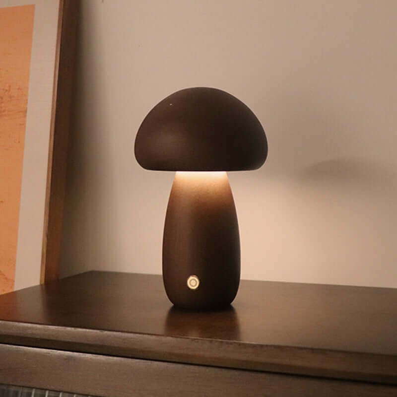 INS en bois mignon champignon LED veilleuse avec interrupteur tactile lampe de Table de chevet pour chambre chambre d'enfants dormir lampes de nuit décor à la maison