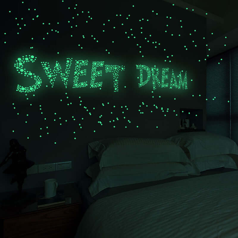 Fluorescent Dot and Star Luminous Wall Sticker for Cute and Stylish Decor