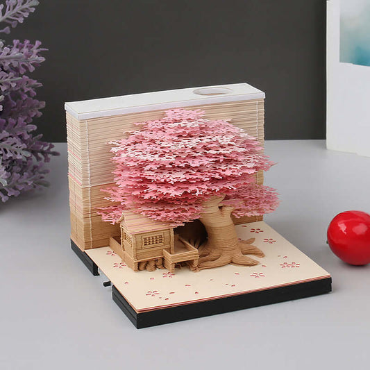 Tree House Panoramic 3D Notes Paper Carving Creative Calendar Decoration