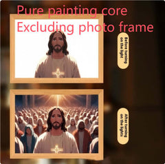 Jesus LED Light Painting Home Decoration Light Painting Photo Frame Led Night Light Room Decor Christmas Gifts Moon Lamp