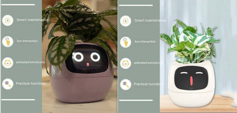 Smart Planter Endloser Spaß Über 49 ausdrucksstarke Ausdrücke 7 intelligente Sensoren und KI-Chips machen das Pflanzenaufziehen einfach und unterhaltsam