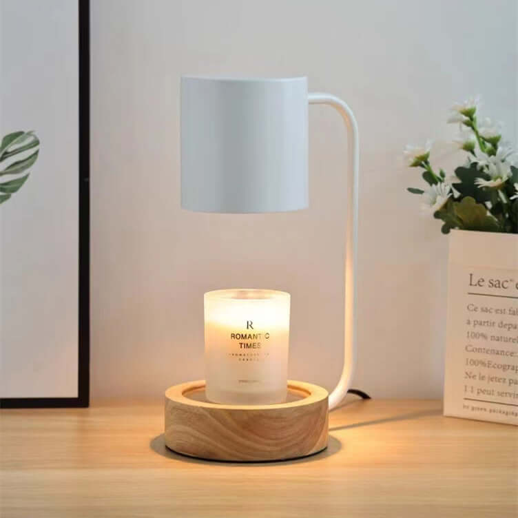 Lampe d'aromathérapie de chambre à coucher, lampe de table à bougie sans fumée