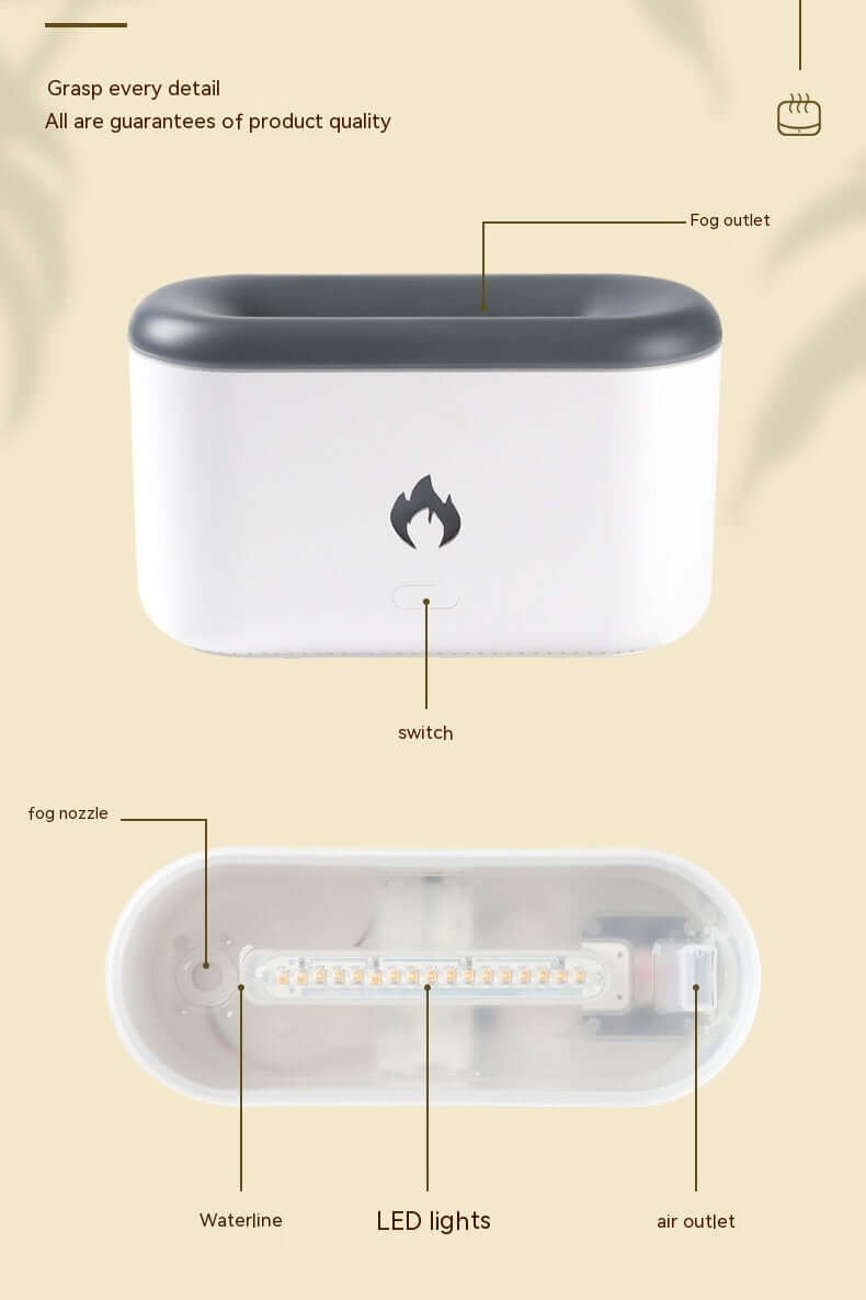 Diffuseur d'arôme de flamme, humidificateur USB domestique