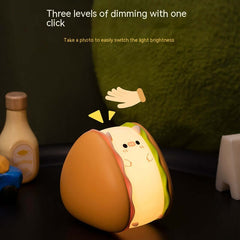 Hamburger Pig Petite lampe de nuit rechargeable par USB pour chambre à coucher