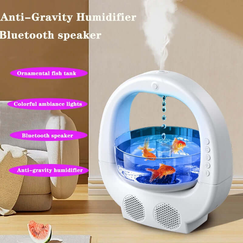 3 in 1 Anti-Schwerkraft-Luftbefeuchter Multifunktionale Aromatherapie-Maschine Bluetooth-Lautsprecher Aquarium Umgebungslicht