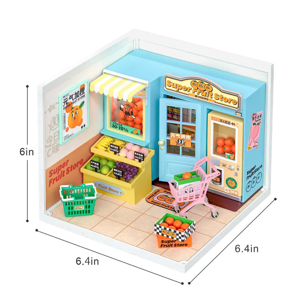 Robotime Rolife Super Creator Daily Plastic DIY Miniature House Cafe Energy Supply Store Building Block Sets Version anglaise