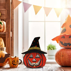 Creative Halloween Wooden Pumpkin Lamp Halloween Decorations