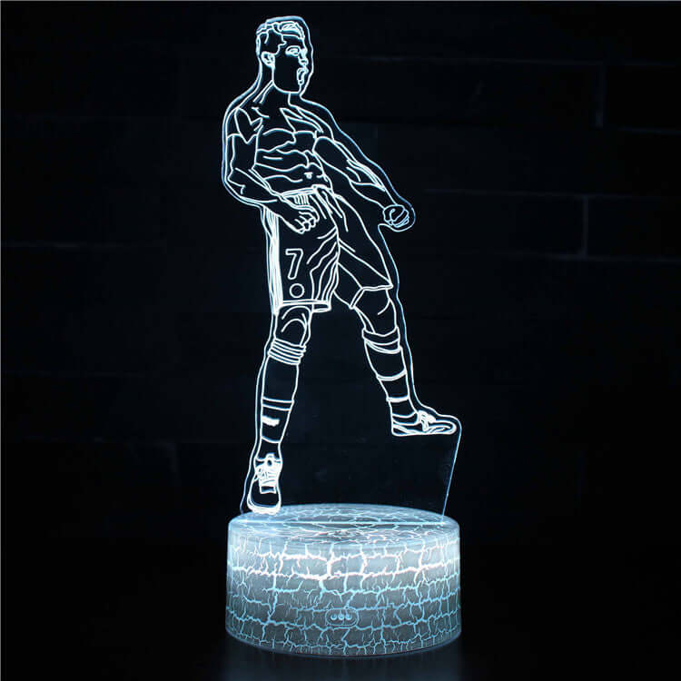 Led Small Night Lamp Football Player Colorful Touch Ambience Light