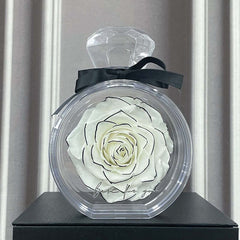 Natürliche ewige Blumenornamente, transparente Abdeckung, getrocknete Rose, Geschenkbox für Weihnachten, Neujahr, Valentinstag, Heimdekoration